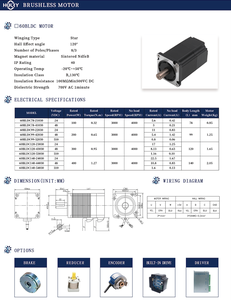 מהירות גבוהה באיכות גבוהה 60 מנוע bldc 24v 48v 310v 400w 3000rpm מנוע dc עבור ייצור אוטומטי קווי מכונת קפה - Product Image 2