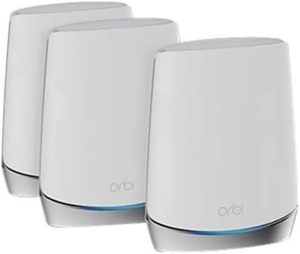 NETGEAR Orbi RBK753ทั้งบ้าน Tri-band Mesh WiFi 6ระบบ300Mbps โมเด็ม2ตัวขยายสัญญาณดาวเทียม WEP การเข้ารหัสสำหรับ4G - Product Image 1