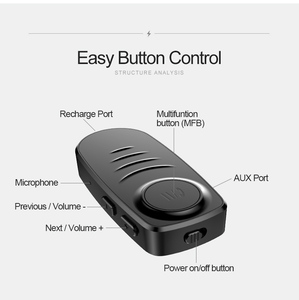 2-in-1 J19 <strong>Bluetooth</strong> Audio Receiver BT V5.0 Dual Link Handsfree Call Kit 3.5mm Wireless AUX Music Player <strong>Micro</strong> <strong>USB</strong> Charging - Product Image 4