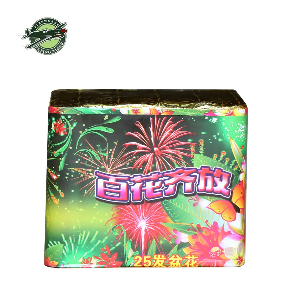 Hot Selling Chinese Pyro Vuurwerk 25 Shots Gelukkig Boom Vuurwerk