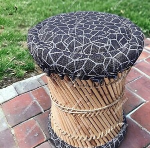 Wholesale Natural Bamboo Handmade Rattan Wicker Ottoman Set of 2 for Garden Restaurant Area Indoor Outdoor Bone <strong>Inlay</strong> Console - Product Image 5