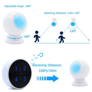 Alarma de detector de movimiento de proveedor de Daytech 2025, alerta de entrada inalámbrica, sensor de haz de timbre, detector infrarrojo para alarma de puerta de negocios - Product Image 6