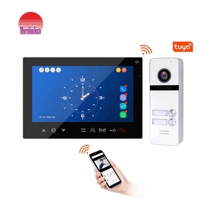 Dispositivo de seguridad inteligente Videoportero con sistema de alarma de seguridad para el hogar Timbre de video Cámara de puerta duradera DC 12V Wifi Blanco Negro - Product Image 3