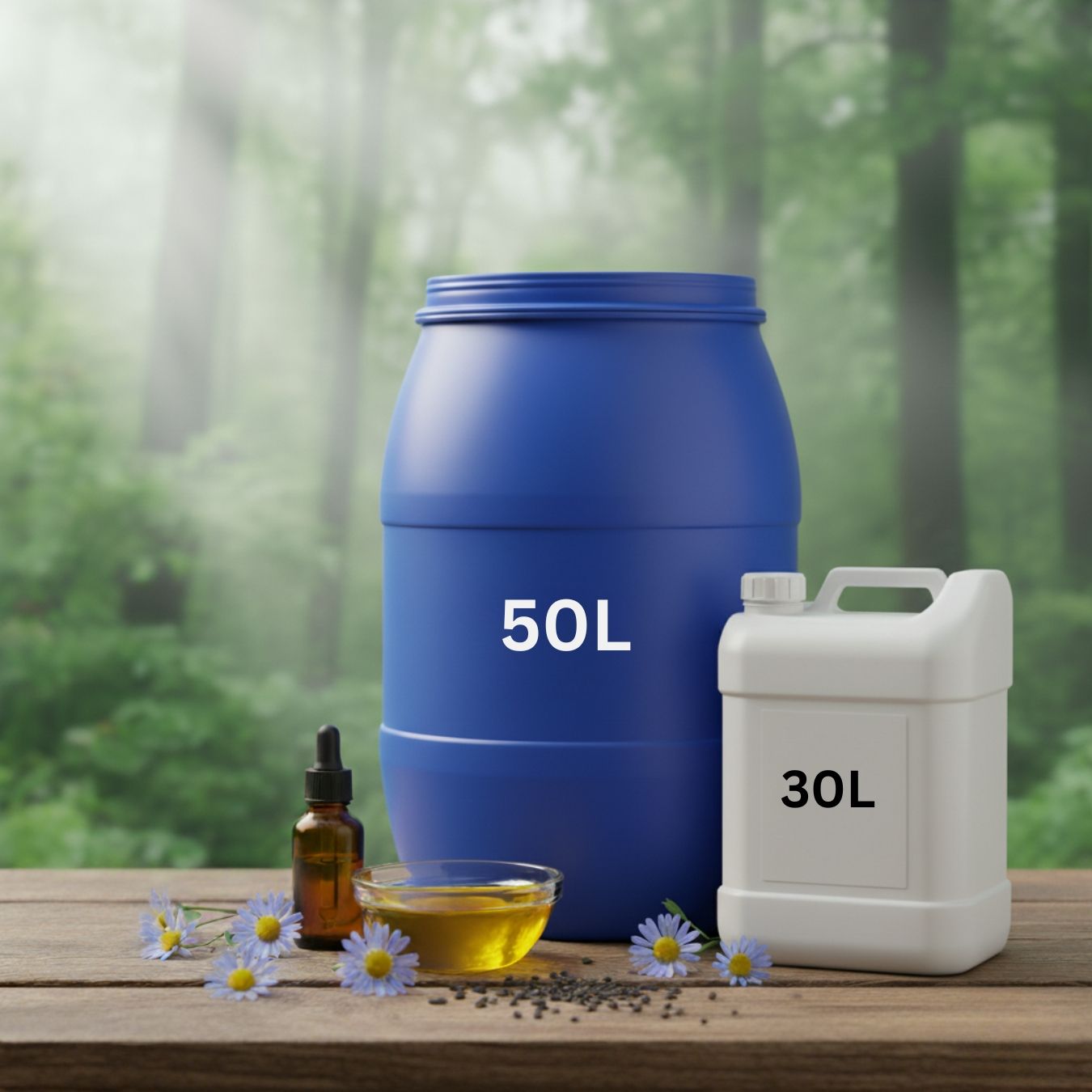 Pale blue to golden yellow liquid with a sweet