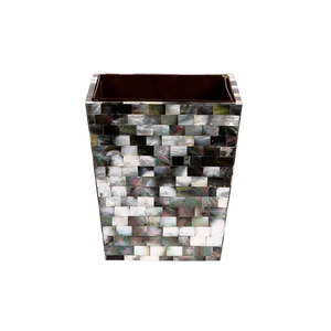 現代の家庭およびオフィスのゴミ箱処理のための金属と真珠の母の大きな丸い形のゴミ箱 - Product Image 5