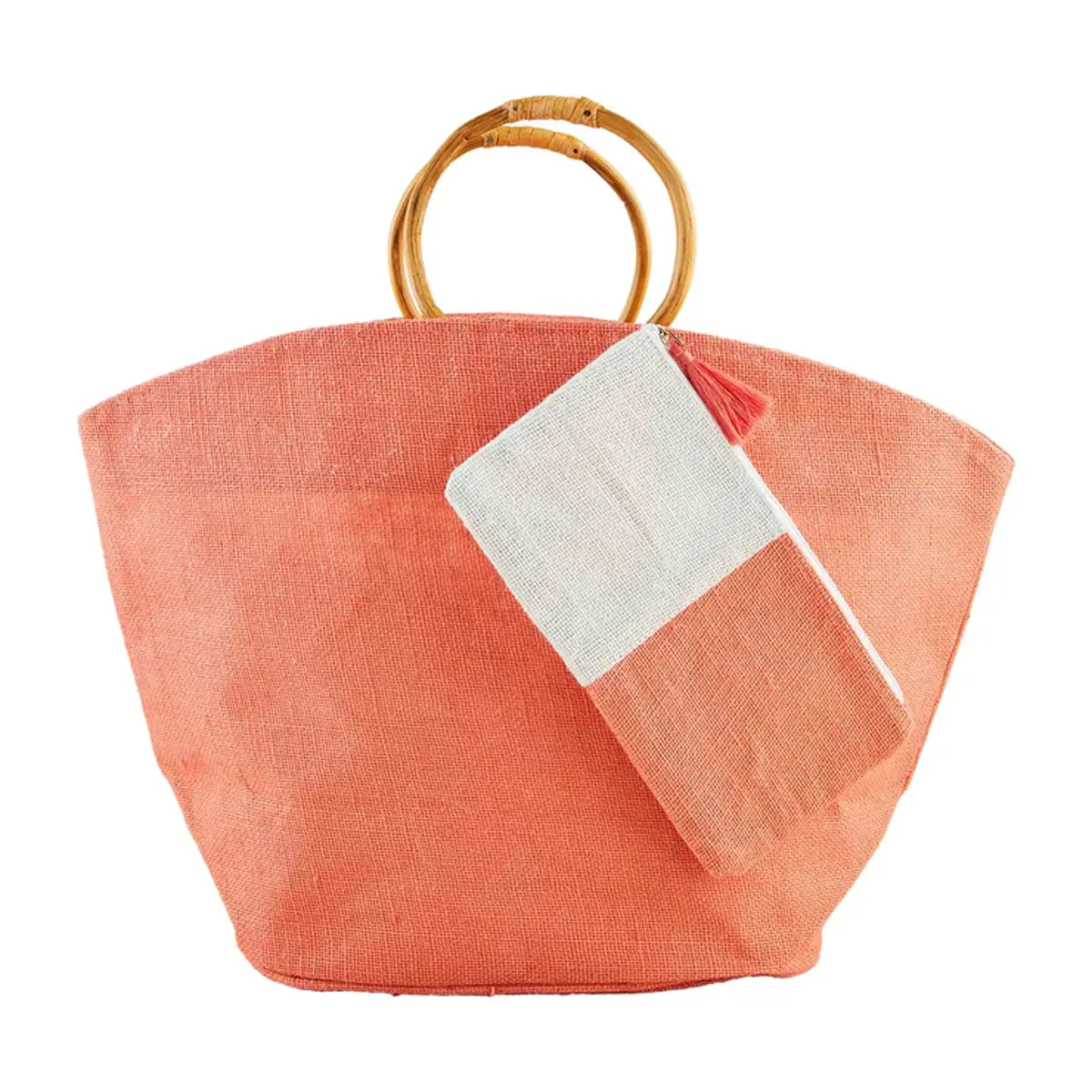 Bolsas de compras de arpillera de yute teñidas multicolores duraderas y ecológicas con impresión personalizada y Cuerda de algodón y mango de caña