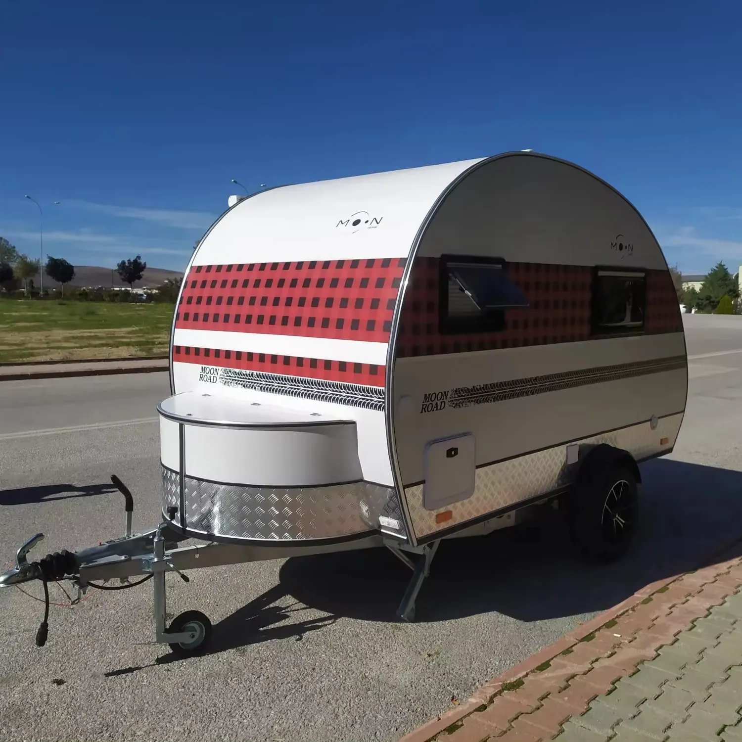 Sıcak satış! Hunlightweight hafif galvanizli sac RV çekme karavan karavan ve karavan, 2 kişilik seyahat ile açık maceralar