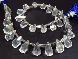 Natural Ice Quartz Teardrop Step Cut Beads 8-12mm Faceted Diamonds and Emeralds for Necklace 8\&quot; Strand with Amber Opal <strong>Jade</strong>