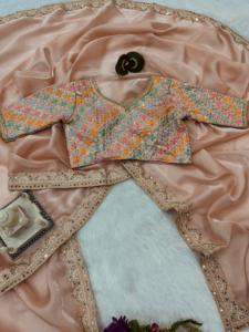 NEW SAREE BLOUSE NEW <strong>SARI</strong> INDIAN WEDDING DESIGNER BOLLYWOOD PAKISTANI PARTY WEAR