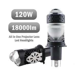 Led far tak ve çalıştır araba Led ampuller 120W 18000LM yüksek düşük Bi projektör Lens araç aydınlatma sistemi, H4 Led far camı - Product Image 3