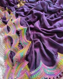 Ethnic Style Rich Super Slab Cotton Fabric with Floral Pattern Multiple Thrade Lace and <strong>Coding</strong> <strong>Sequence</strong> Made of Silk