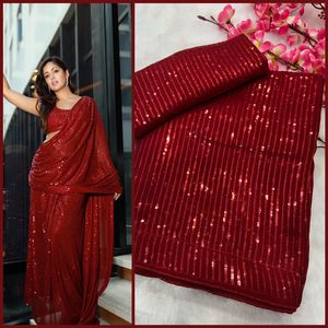 Ünlü tarzı sekans saree koleksiyonunda güzel büyük renkler sunmak - Product Image 6