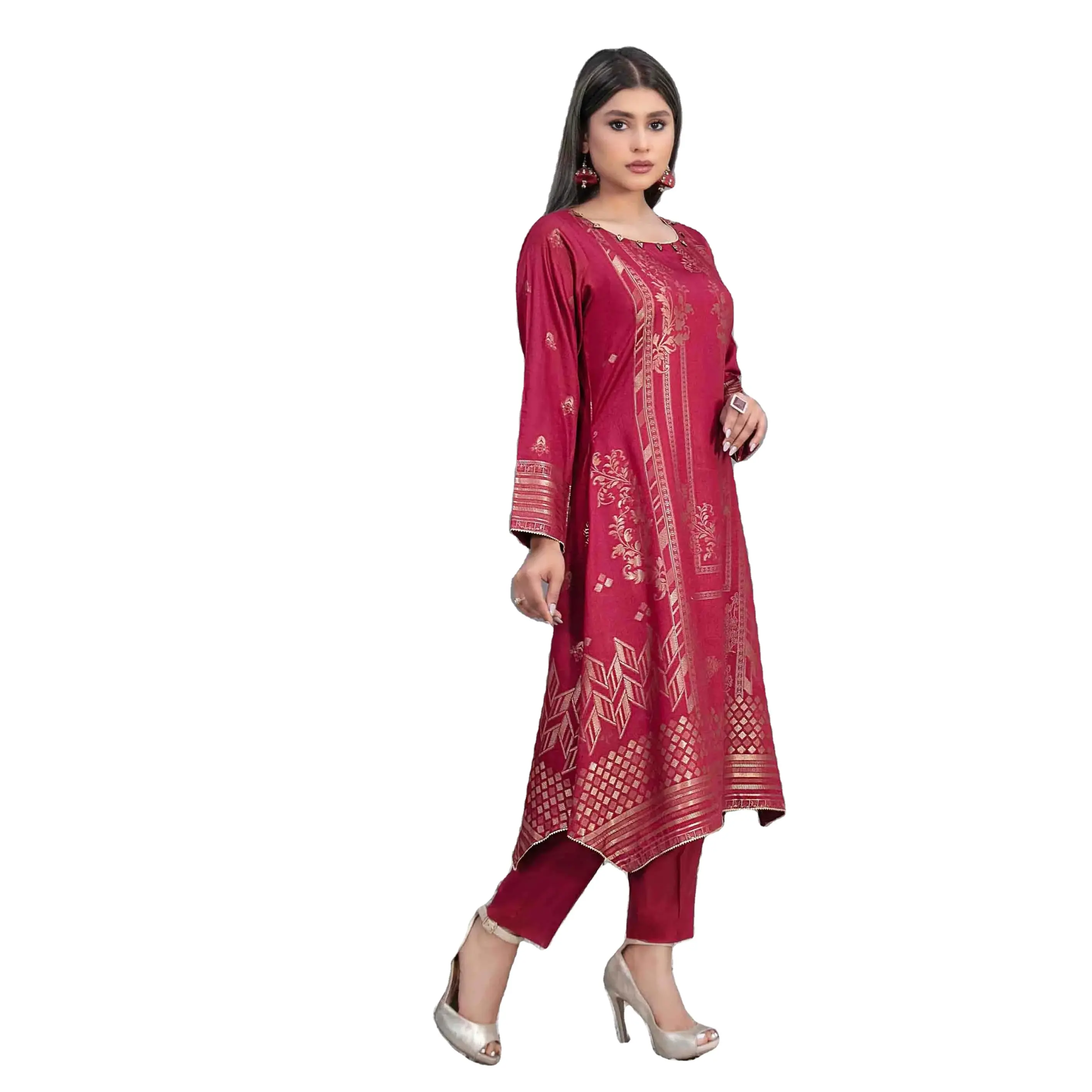 الهند وباكستان سراويل وملابس الشتاء للنساء فساتين تصدير ذات جودة عالية من النسيج بروشيا بنارسية