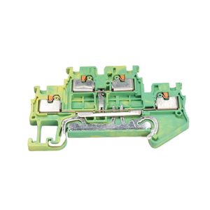 Bloque de terminales de tierra de empuje de doble capa de 24-14AWG, riel DIN para aplicaciones de automoción y de resorte - Product Image 3