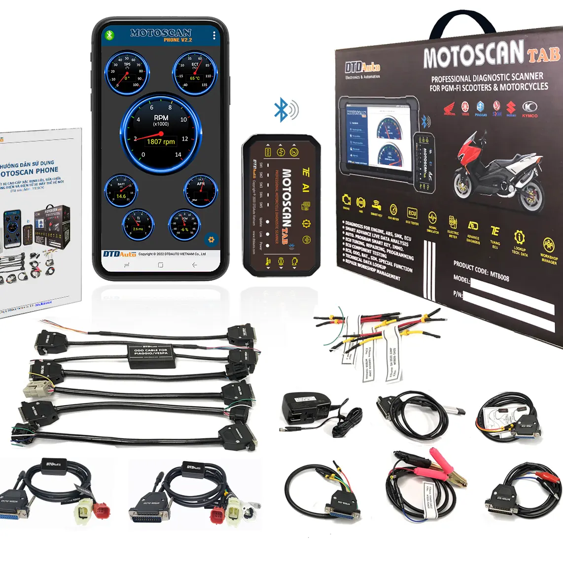 DTDAUTO MOTOSCAN PHONE - Tool Find Fault Do Not Show OBD Codes Key Programing for SUZUKI, YAMAHA Read Faults Codes Stored in ECM