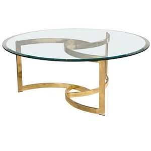Mesa de centro sostenible de último estilo Mesa de centro de diseño multifuncional con tapa de vidrio redondeada - Product Image 3