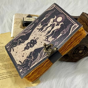 Gölgeler boş büyü kitabı el yapımı deri günlük Grimoire dergisi Deckle kenar kağıt hediyeler ile erkekler ve kadınlar için - Product Image 2