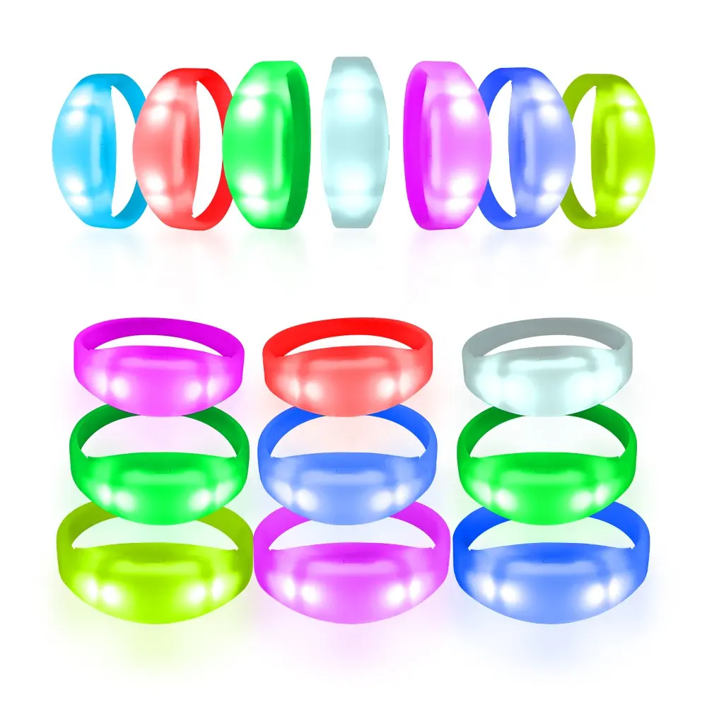 Bracelet LED Radiofréquence Pulsera Events Télécommande Silicone Party Controlled Custom Light Up Halloween LED Wristband