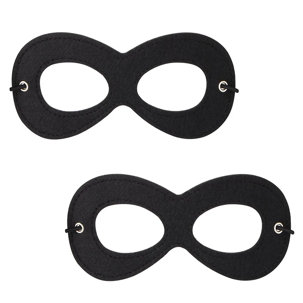 Accesorio de Cosplay Mascarada negra Niños Superhéroe Máscaras de Ojos de fieltro suave Fiesta Media máscara con Cuerdas elásticas ajustables
