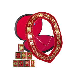 Memurları masonik yaka tam elbise masonik bölüm zincir yaka-24 K altın kaplama + ücretsiz kılıf (hediye olarak) - Product Image 1