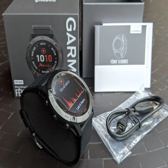 Oferta de promoción real para comprar 2 GARMINS Fenix 6X 6S Pro Solar Edition Sapphire Multi Sport GPS-reloj negro
