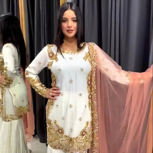 设计师印度和巴基斯坦天鹅绒Salwar Kameez宝莱坞风格的成人婚礼和派对套装