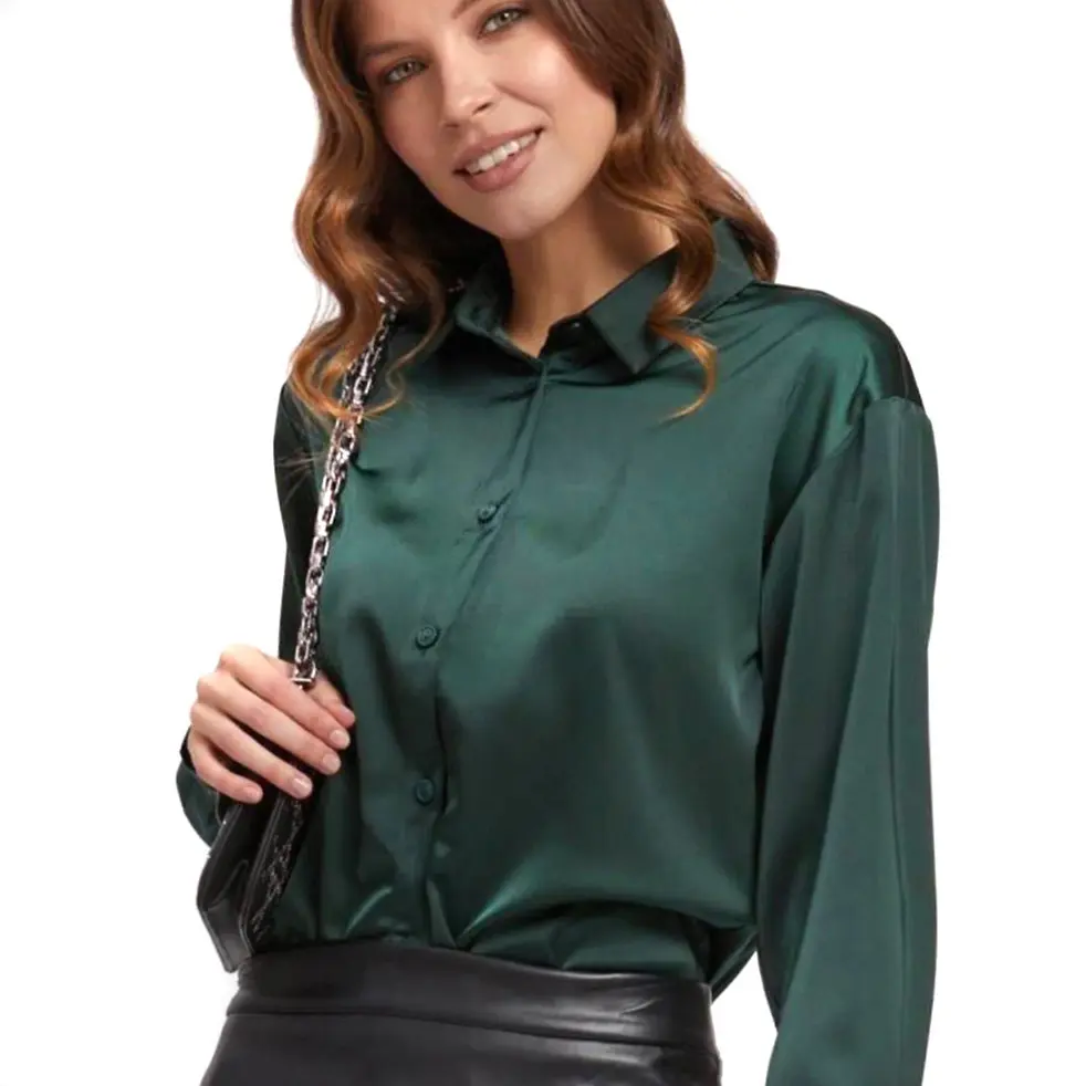 Camisa feminina elegante de escritório com mangas compridas item elegante de qualidade de primeira classe
