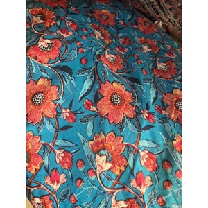 印度Sanganeri手块印花100% 棉和服罗布面料新设计和服罗布面料服装手块贾普里