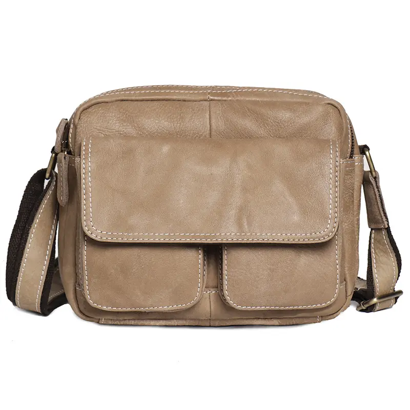 Fábrica Custom Homens De Couro Genuíno Messenger Bag Crossbody bolsa de hombro Bolsas de Ombro para ipad Mini homens