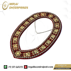 Zincir yaka masonluk Regalia masonik gümüş masonik yaka Shriners Shriner Rhinestone altın kaplama kırmızı destek - Product Image 5