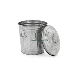 Casa e Escritório Recipiente de Resíduos Best Selling Forma Redonda Galvanizado Tin Storage Waste Bin & Can Best Selling Household Clean Bin
