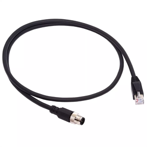 Cable M12 Tipo-D codificado en D de 4 pines macho a RJ45 Cat5e macho Red Lan Ethernet Cable de 26AWG con chaqueta de PVC - Product Image 4
