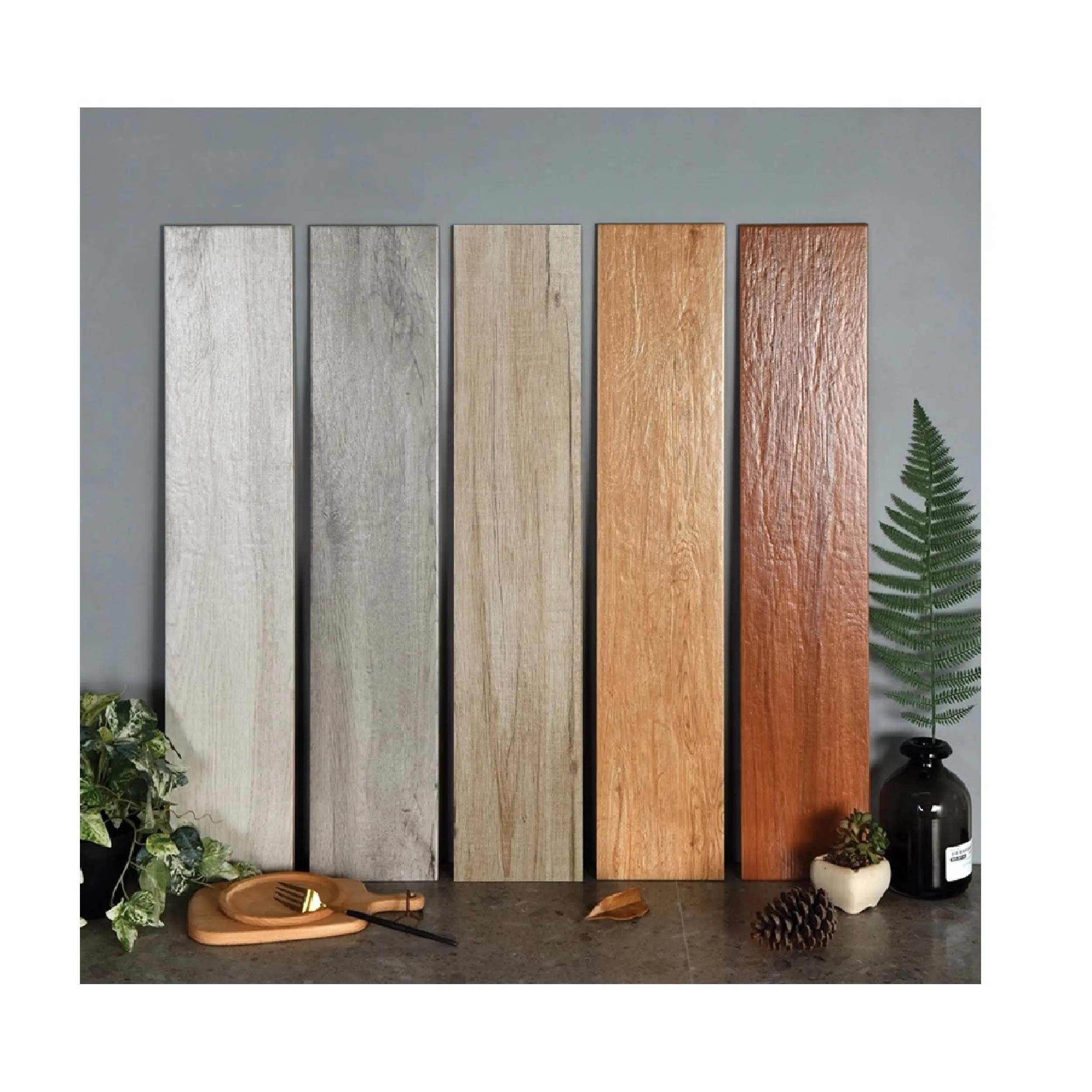 Carreaux de planches de bois 20x100 cm, carreaux naturels, sol et mur, finition fendue numérique, Designs mats inspirés de la Nature, meilleurs