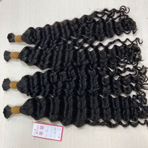 卸売ディープバルク横糸なし100% ベトナムバージンヘア未処理バージンフルキューティクル整列ダブルドローエクステンション