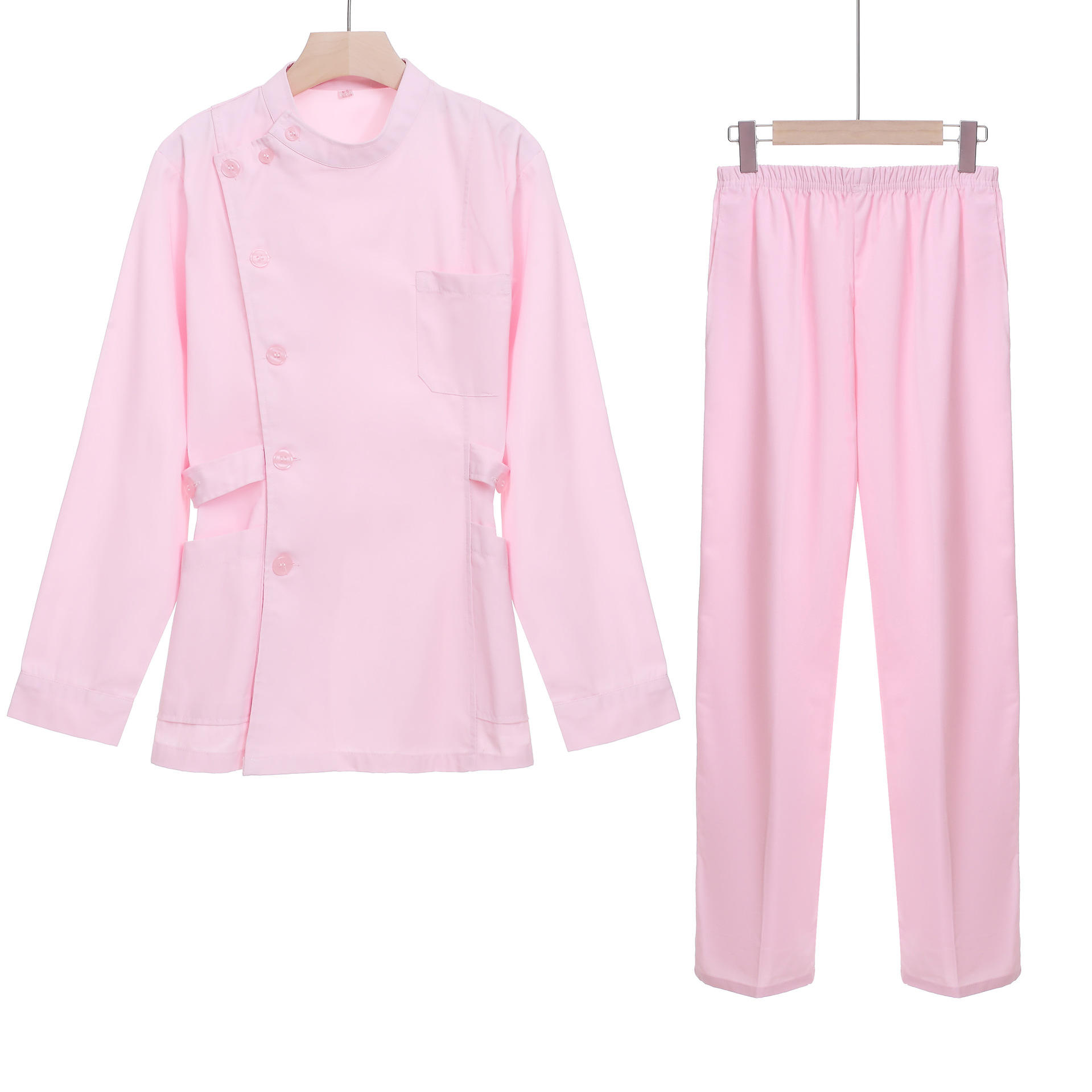 Pink partial lapel stand collar suit