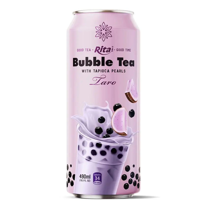 Vietnam Products bevanda di tè a bolle di Banana di alta qualità da 490 ml con confezione di perle di Tapioca caratteristica Bubble Tea Drinks Quality