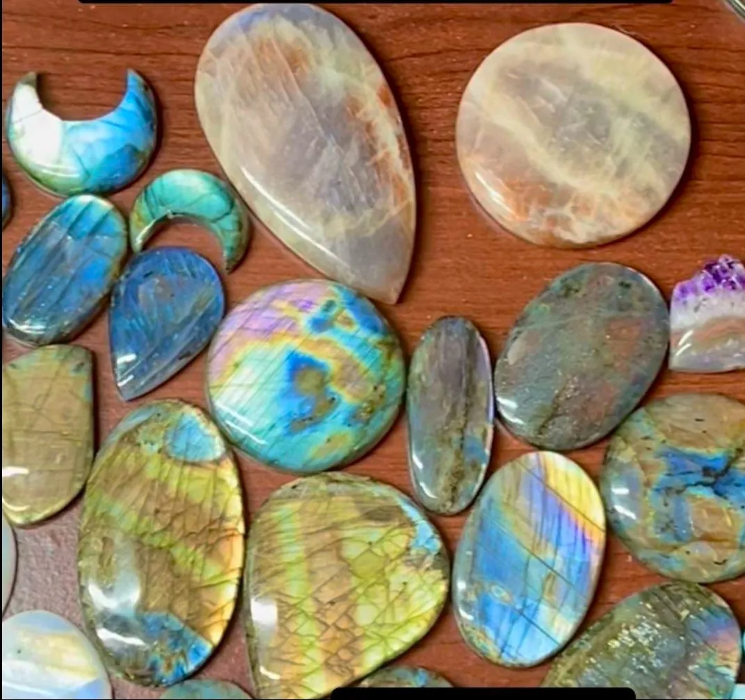 Semi-prezioso Multi colore Labradorite Cabochon pietra a forma di miscela liscia gemme sciolte per felice giorno di natale