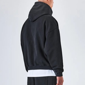 Alta Qualidade 500gsm Heavyweight Pullover Hoodie Francês Terry Hoodies Gota Ombro Sem Cordas Pesadas Oversized Homens Hoodies