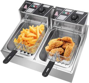 双篮油炸锅高品质不锈钢商用油炸锅