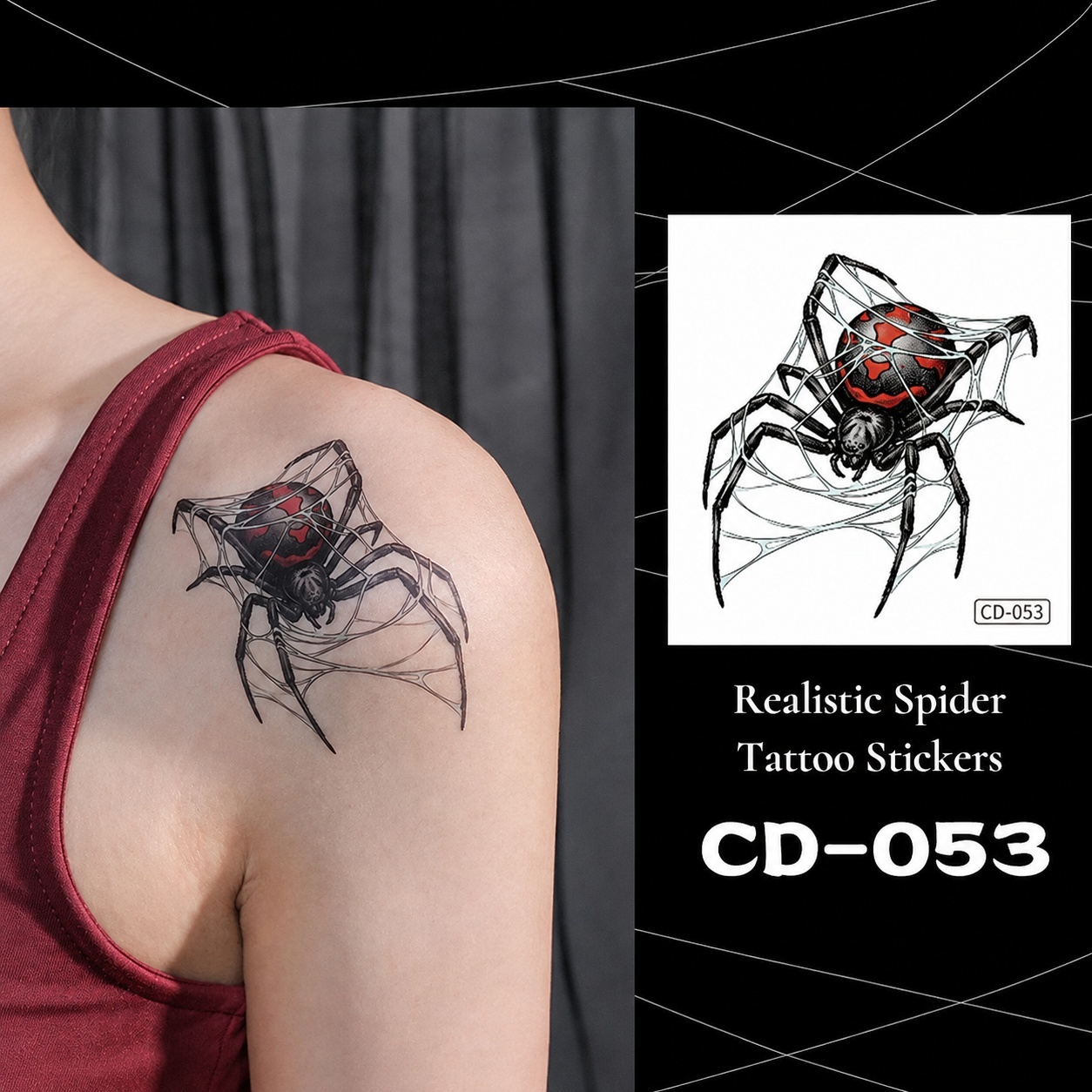 CD-053-Black Widow Red Hourglass on Web
