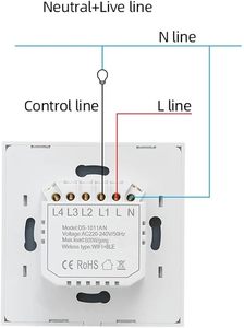 WiFiスマートスイッチEUライトウォールタッチスイッチ220Vニュートラルワイヤースマートライフボイスコントロールで動作する必要があります - Product Image 5