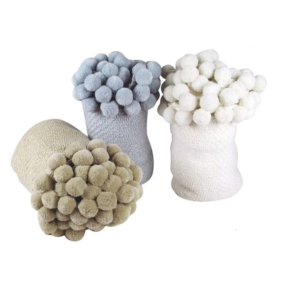Hot Selling Low MOQ benutzer definierte Farbe Acryl weich und warm Home Textiles einfache Pom Pom Fransen Decke für die Dekoration