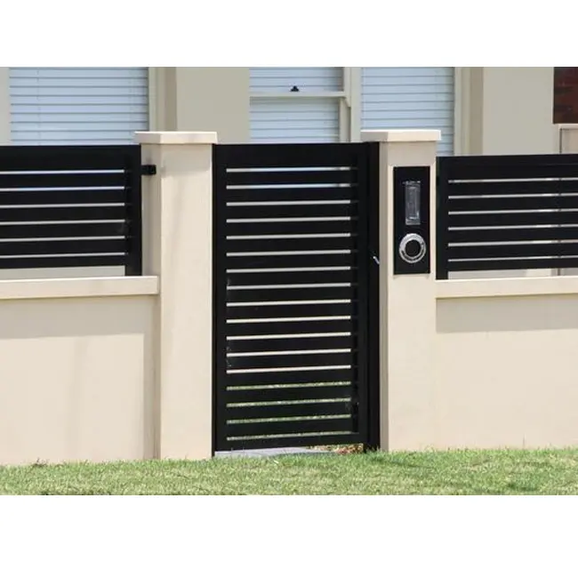 Folding aluminum single exterior price villa entrance house main gate door designs electric high quality wrought iron gate