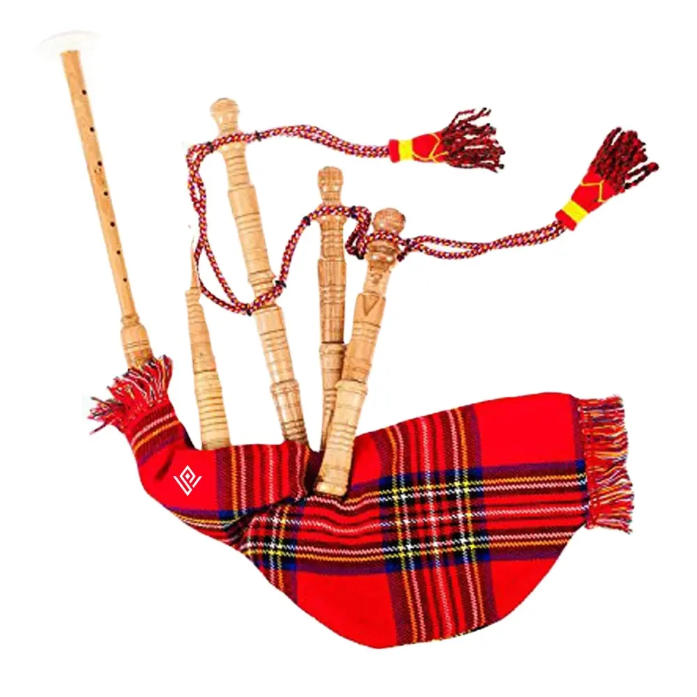 Bagpipes de palisandro escocesa, instrumentos musicales de terciopelo y níquel, pipas de viento de madera negras