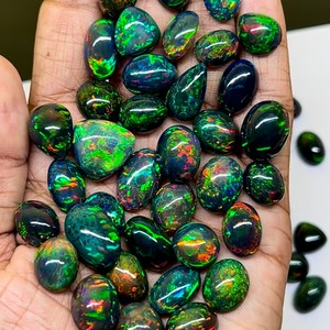 En kaliteli çok yangın etiyopya opal iyi desenler welo yangın siyah opals tüm boyutları hazır gemi - Product Image 3