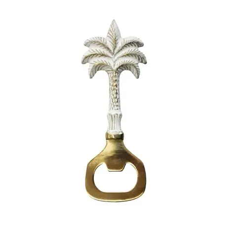 Thiết kế hiện đại Brass mở chai cho home & HOTEL Palm Tree thiết kế mở với màu trắng và vàng Màu Rượu Vang mở chai