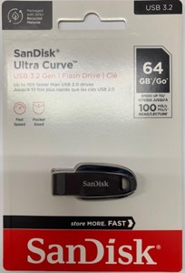 100% 原装USB 3.2闪存驱动器64GB容量，100mb/s接口SDCZ550曲线设计全新