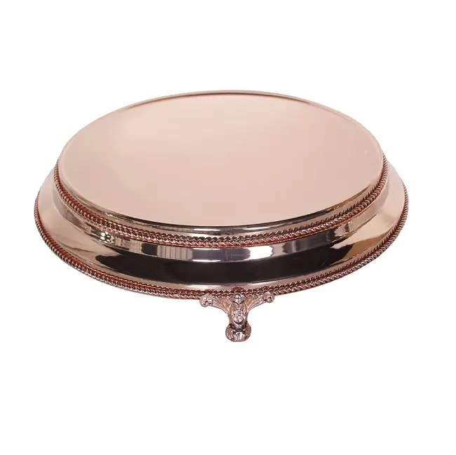 round shiny metallic wedding cake stand plateau gold plated stainless Made In India Bulk Quantity Wholesale Price Hurry Up