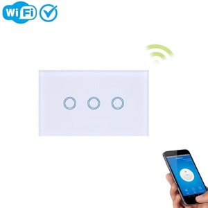 AUプレミアムWIFI電気ライトスイッチリモートコントロールスマートWiFiダブル3ギャングスイッチRCMデュアルボタンWifiスマートスイッチプレート - Product Image 1