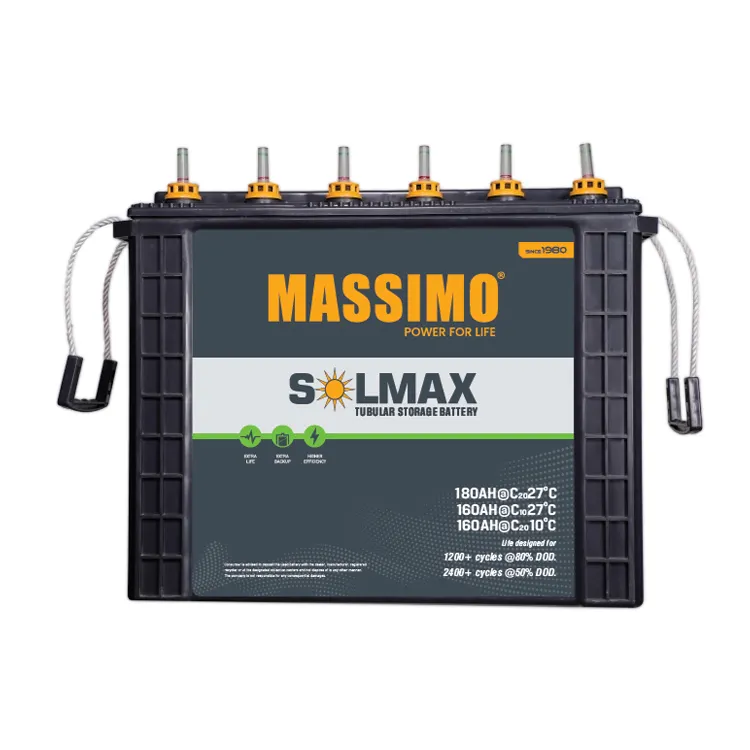 Bateria de armazenamento tubular MASSIMO Bateria de chumbo-ácido de alta qualidade 180AH 12 V Inversor de uso oferece incrível
